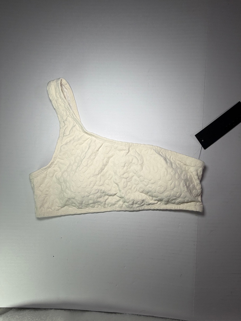 Mono B Ivory One-Shoulder Quilted Bralette